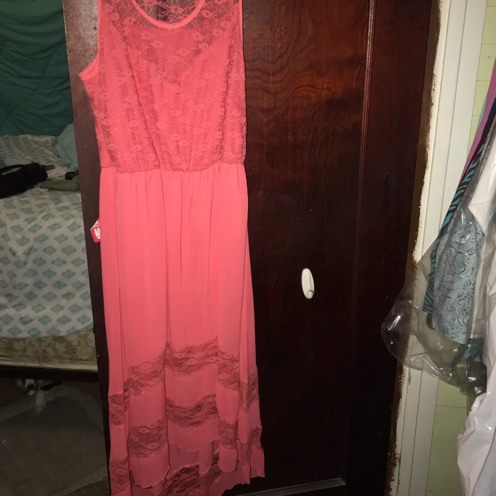 Pink high low dress